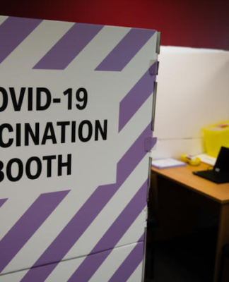 Covid vaccine booth