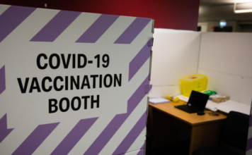 Covid vaccine booth