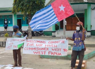 Morning Star flag protest 220321