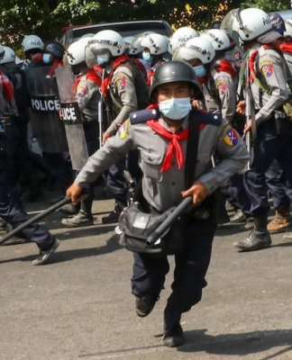 Myanmar police brutality