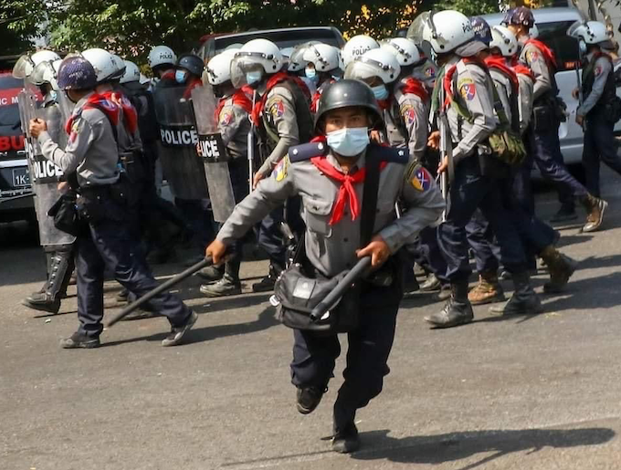 Myanmar police brutality