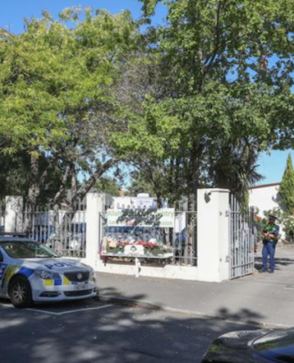 Police outside Al-Noor Mosque