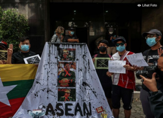 Milk Tea Alliance activists in Jakarta
