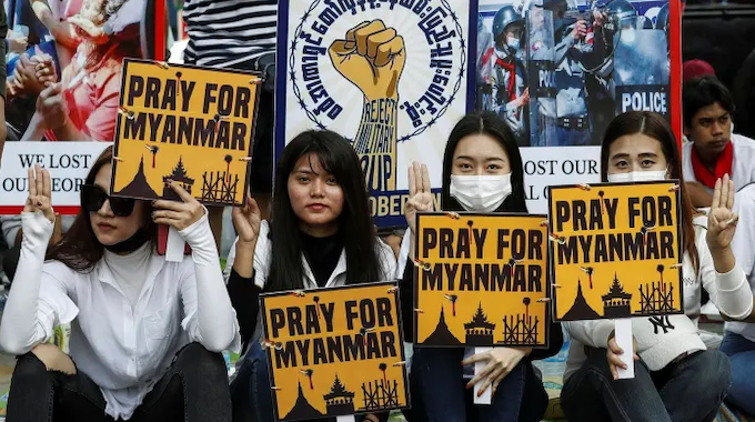 Pray for Myanmar protest