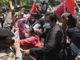 Police scuffle with protesters against Myanmar junta leader at ASEAN Protesters at ASEAN