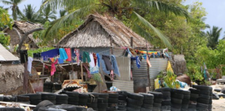 Pacific villagers protest shoreline