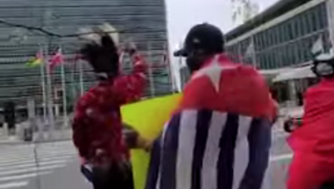 Papuan protest outside UN after Anari gagged for second time West Papua protest at UN