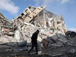 Destroyed tower in Gaza AJ
