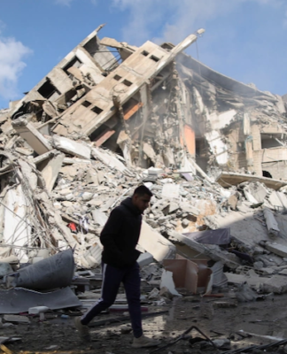 Destroyed tower in Gaza AJ