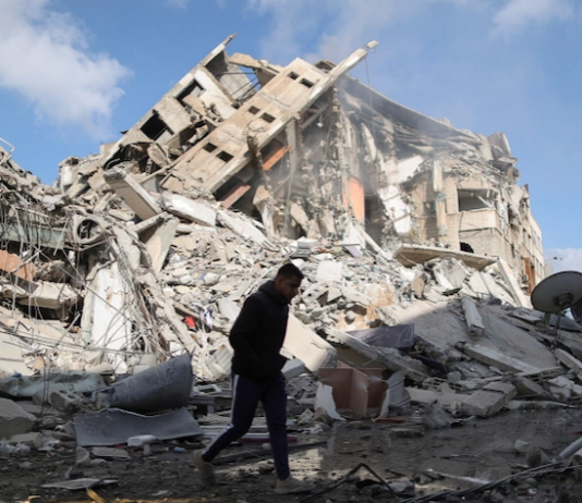 Destroyed tower in Gaza AJ