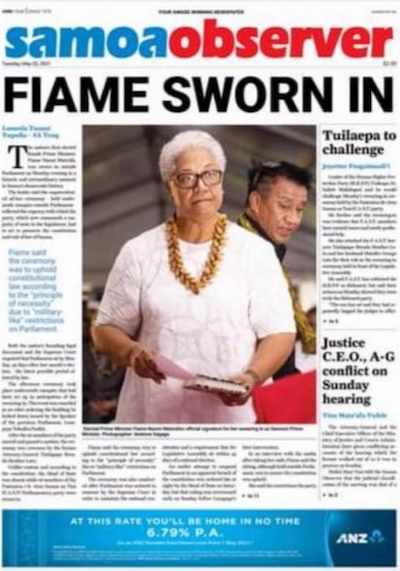 Fiame sworn in - Samoa Observer