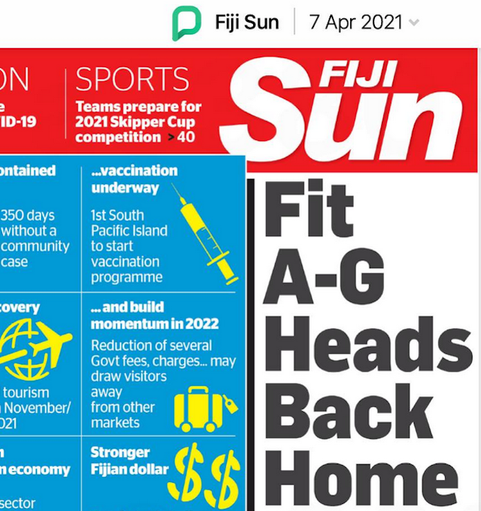 Weak link headline in Fiji in the Sun