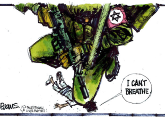 "I can't breathe" cartoom (c) Malcolm Evans