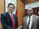 Andriana Supandy (left) and James Marape