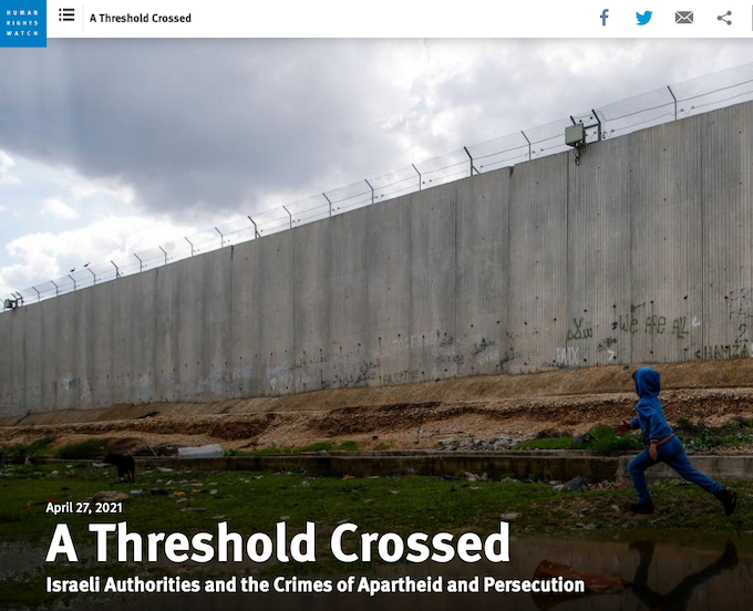 Isradeli apartheid in HRW report