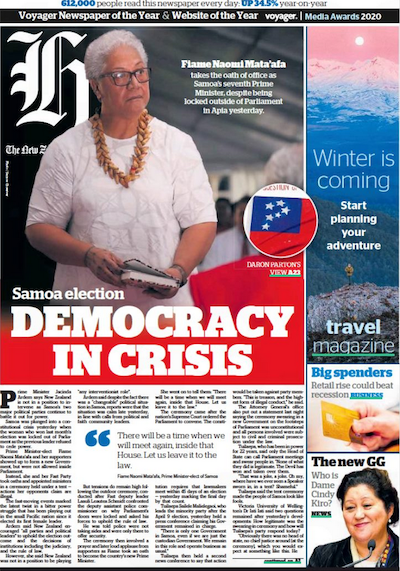 "Democracy in crisis" - New Zealand Herald 