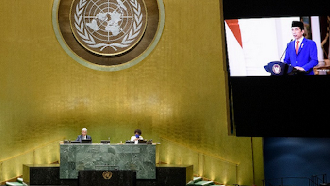 President Joko “Jokowi” Widodo addressing UN