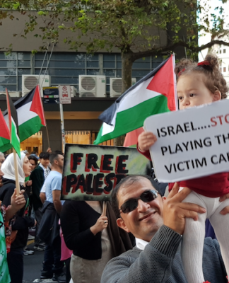 Palestinian child at NZ rally