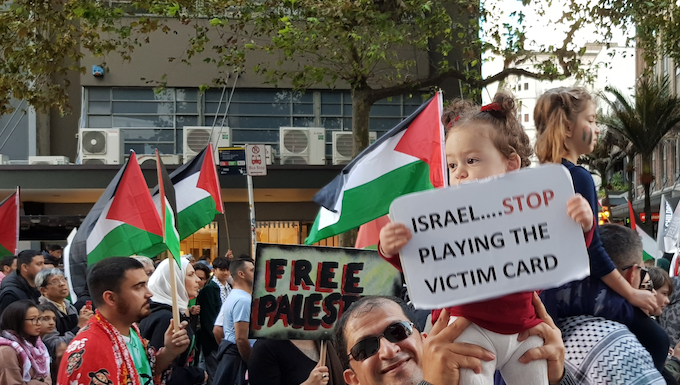 Palestinian child at NZ rally