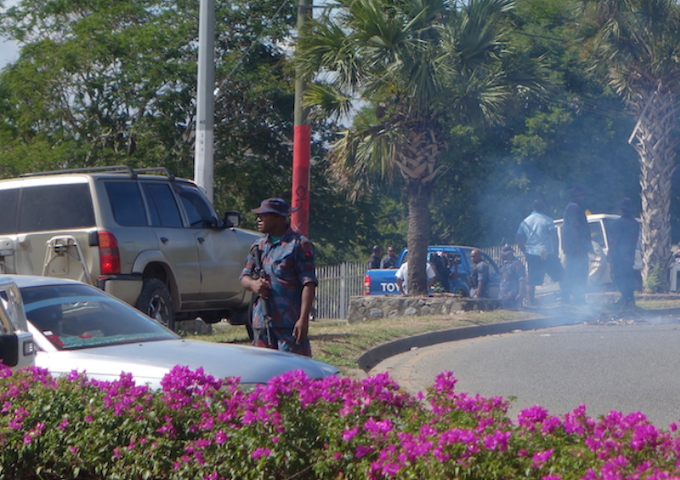 Police at UPNG in 2016 shooting