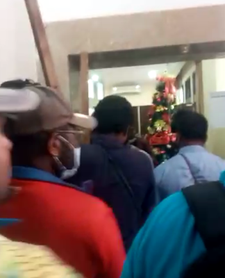 Papuan protesters at Papua govt office