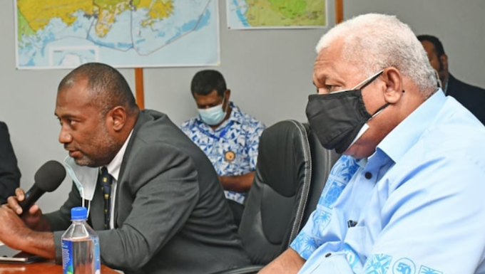 Health Minister Dr Ifereimi Waqainabete & Prime Minister VoreqeBainimarama.