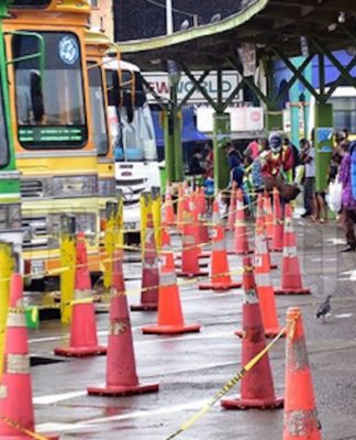 Passengers at Suva Bus Terminal