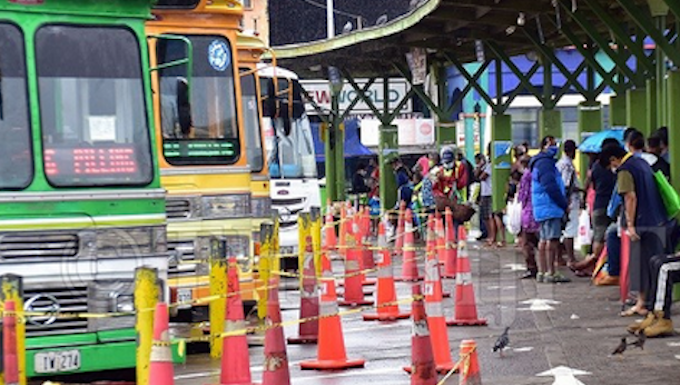 Passengers at Suva Bus Terminal