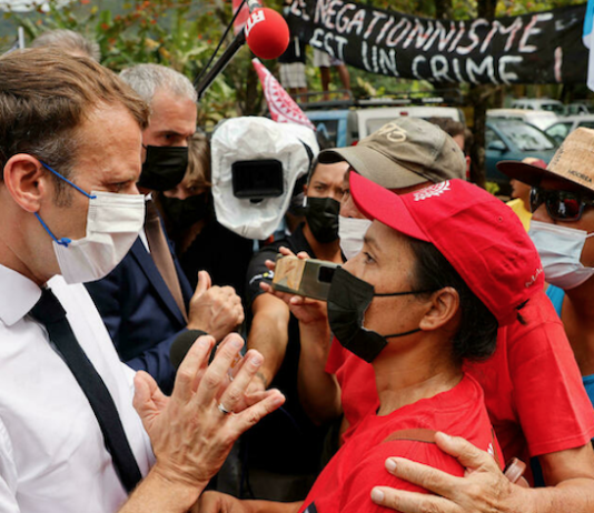 French President Emmanuel Macron in Tahiti