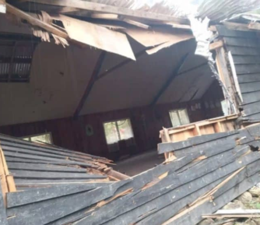 Bombed Mabugi village church