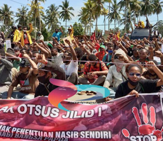 Student protest in Manokwari against Otsus 21052021