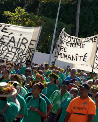 Tahiti protest rally marks France’s ‘crime against humanity’ first atomic test in Pacific