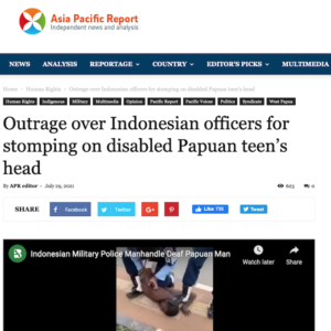 Screenshot of Indonesian assault on deaf Papuan