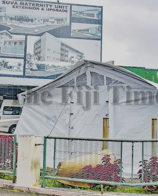 A tent at CWM Hospital, Suva
