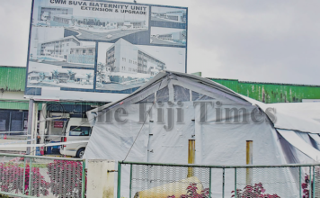 A tent at CWM Hospital, Suva