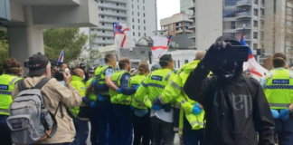 Conspuracy rally in Auckland 180821