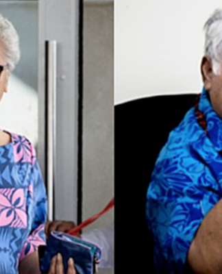 Samoan PM Fiame Naomi Mata'afa and former PM Tuilaepa
