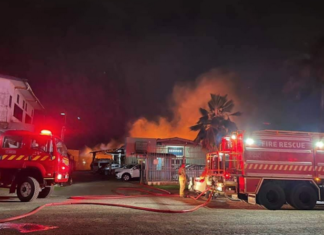 The fire at Tappoos warehouse