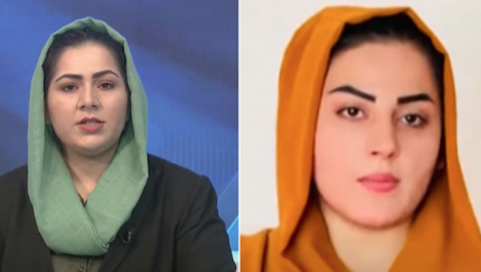 Taliban take 2 female state TV anchors off-air in Afghanistan, bash 2 journalists Afghan journalists Khadija Amin (left) and Shabnam Dawran