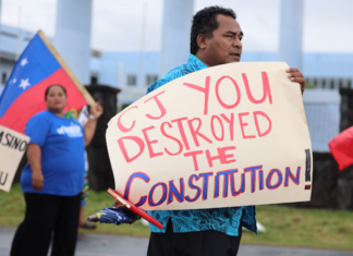 Protest over Samoa constitution 020821