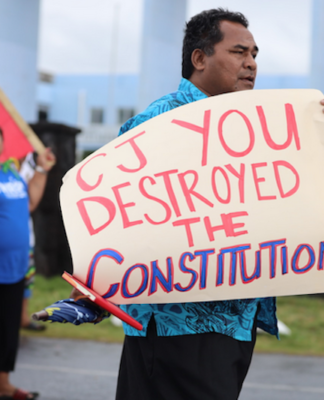 Protest over Samoa constitution 020821