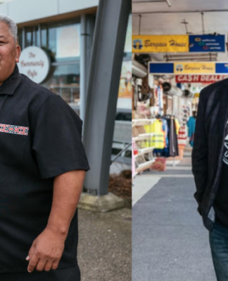 Auckland councillors Alf Flilipaina (left) and Fa'anana Efeso Collins