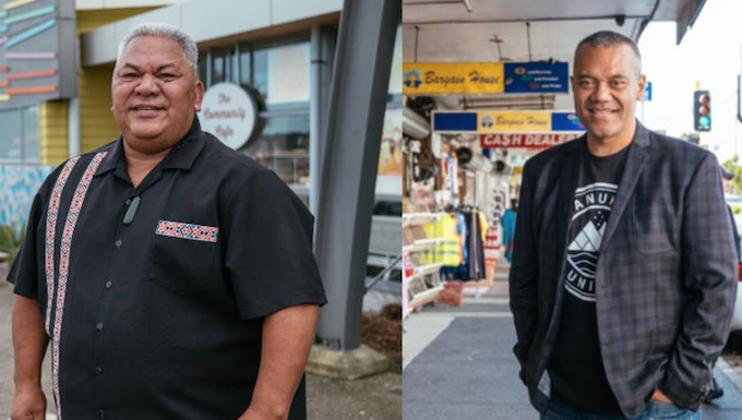 Auckland councillors Alf Flilipaina (left) and Fa'anana Efeso Collins