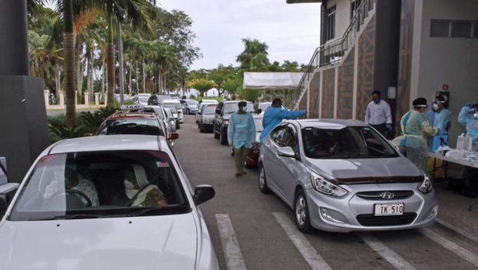 Suva's drive through vaccination centre