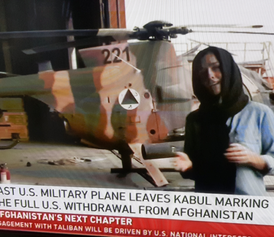 Charlotte Bellis at Kabul International Airport