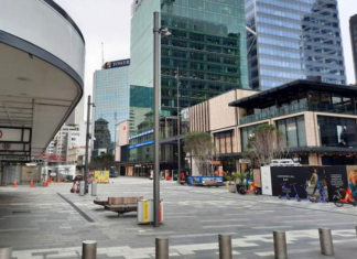 A deserted central Auckland during August 2021 lockdown