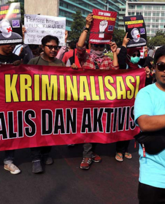 Jakarta protest against crimalisation of journalists