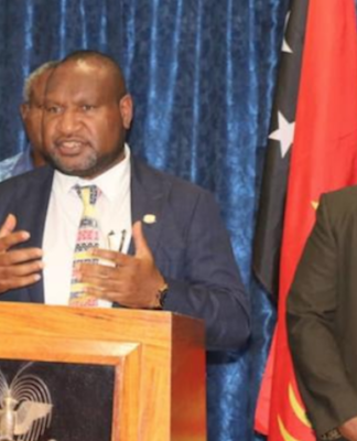 PNG PM James Marape with Foreign Minister Soroi Eoe