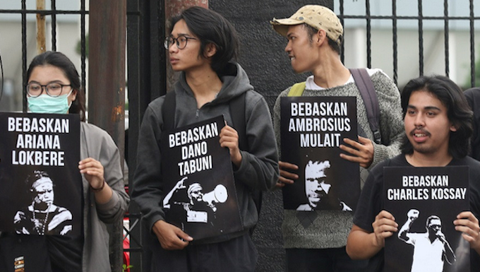 Papuan political prisoners protest
