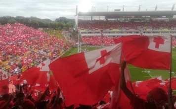Tongan RL "sea of red"